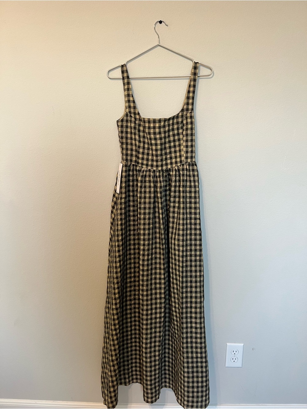 NWT Princess Polly Black and Cream Gingham Maxi Dress - Picture 2 of 9